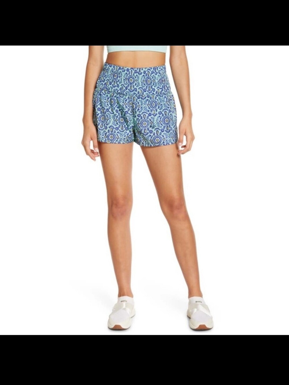New Free People - Size L The Way Home Shorts In Turquoise Mint Combo